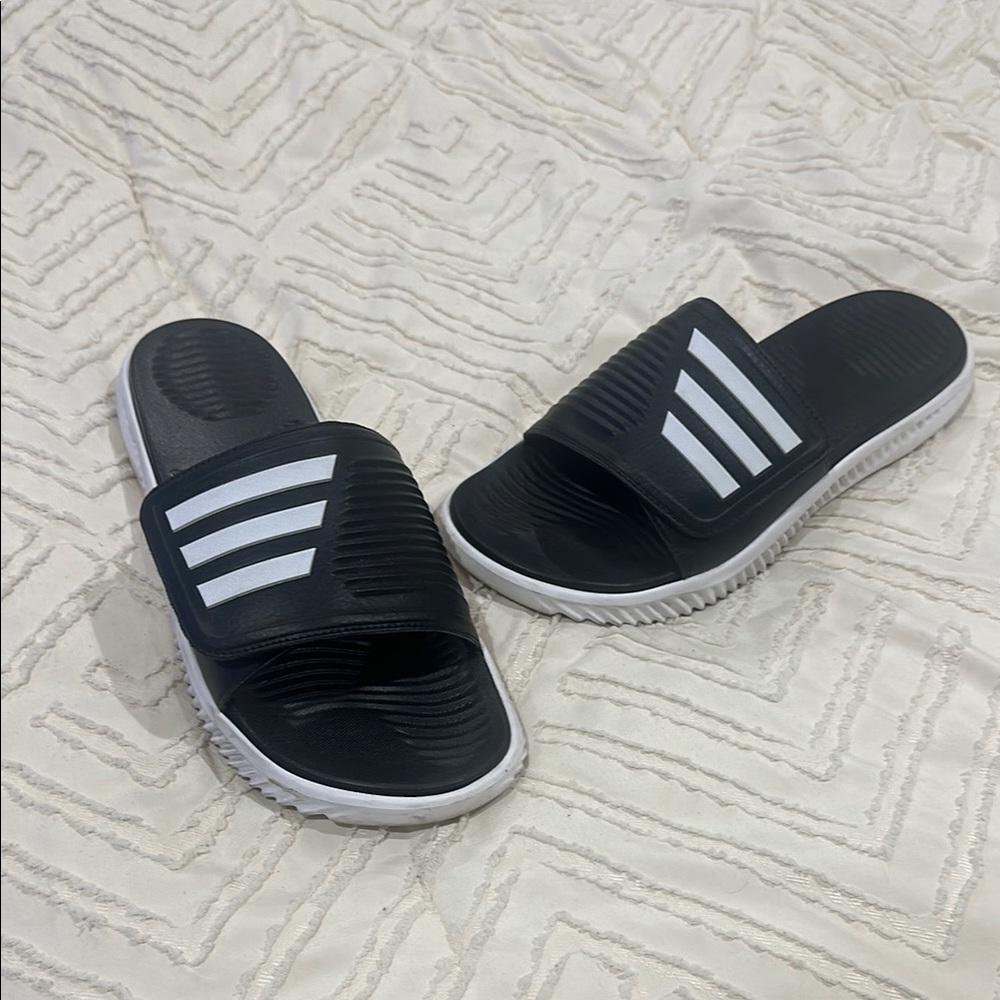 Adidas Striped Black Slides